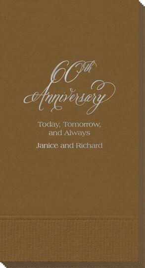 Elegant 60th Anniversary Guest Towels